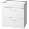 MEREO - Leny, kúpeľňová skrinka s keramickým umývadlom 60 cm, biela, nové madlo CN811N