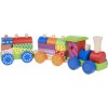 Mikro Trading Vlak/Vláček + 2 vagóny 2 Play s kostkami tahací 34cm