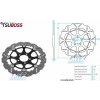 Tsuboss Kotúč brzdový plávajúci (310/61/5D) - zubatý dizajn - Kawaski ZXR400 / 91-02+ZX7R Nijna / 89-95+ZXR750R / 89-92+ZXR750 / 89-95+ZX9R Ninja / 0 -98+ZRX1100 / 97-00+ZZR1100 / 90-92+ZRX1200 / 01-0