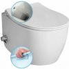 Isvea SENTIMENTI CLEANWASH závesná WC misa, integrovaný ventil a bidetová spŕška, Rimless, 36x53cm, biela 10ARS1101I