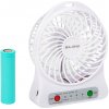 USB stolný ventilátor s akumulátorom biely