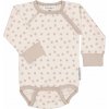 Bambusové body detské s dlhým rukávom Geggamoja - Beige mini clover Veľkosť: 86/92