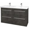 Dreja Umývadlová skrinka BIG INN SZZ4 125 - D16 Tmavý betón / Úchytka T01 / D16 Tmavý betón