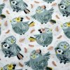 Bavlnená látka biela - Roztomilé modré vtáčiky