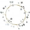 MADAM STOLTZ Kovový veniec Stars Antique 30 cm