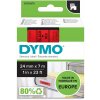 páska do štítkovača DYMO D1 53717 Farba pásky: červená Farba písma:čierna 24 mm 7 m