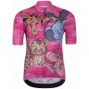 HOLOKOLO Cyklistický dres s krátkym rukávom - SAFARI - ružová/viacfarebná XXS-115cm