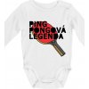 Ping Pongová legenda - Body dojčenské s dlhým rukávom - Dlhý r. 6-12 mes ( Biela )