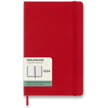 Moleskine A5 týždenný 2024 červený