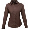 PREMIER PR 300 / Dámska popelínová košeľa s dlhým rukávom - brown 4XL