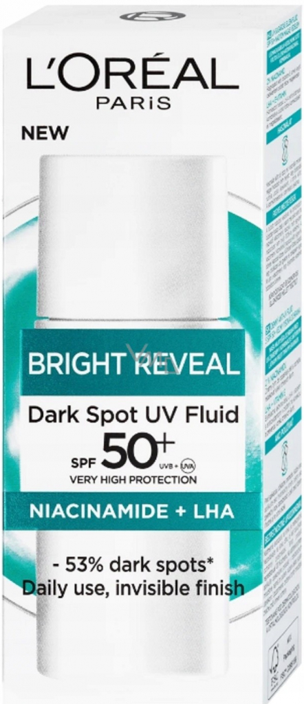 L’Oréal Paris Bright Reveal tekutina proti pigmentovým škvrnám SPF 50+ 50 ml