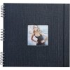 Špirálový fotoalbum na fotorožky 30x30/40s. CANVAS čierny