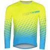 Dres FORCE MTB ANGLE dlhý rukáv, fluo-modrý