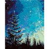 Strom a nočná obloha v lese, 40 × 50 cm, bez rámu a bez napnutia plátna 6045550