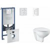 Grohe Rapid SLX Set predstenovej inštalácie, klozetu, dosky SoftClose a tlačidla Skate Cosmopolitan, alpská biela SANI11BB3101-GR