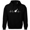 EKG akustická gitara - Oversized mikina pánska Moon - kratšia + širšia - 3XL ( Čierna )