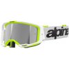 ALPINESTARS okuliare VISION 8 WORDMARK biela/žltá fluo zrkadlové strieborné plexi 2025