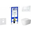 Geberit Duofix - Modul na závesné WC s tlačidlom Sigma30, biela/lesklý chróm + Duravit ME by Starck - WC a doska, Rimless, SoftClose 111.355.00.5 NM5
