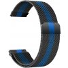 Madvell Kovový Milanese remienok čierna s modrým pruhom 22mm