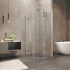 MEREO Novea sprchový kút, R 550, 90 x 90 x 200 cm, pantový, chrom ALU, sklo číre 6 mm, CK70101Z
