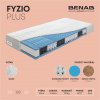 Benab Taštičkový matrac Benab Fyzio Plus 1+1 Matrac 90 x 200 cm H3 / H4 tvrdosť 22 cm výška Taštičkové matrace, Strieborná, Kokos, PUR, Standard pocket, 7 zón, Nopy, Partnerský matrac