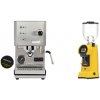 Profitec GO, brushed stainless steel + Eureka Helios 75, yellow