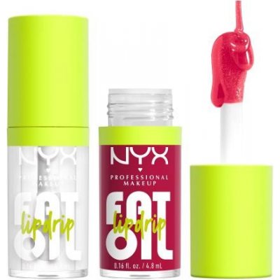 NYX Professional Makeup Fat Oil Lip Drip sada olej na pery 4,8 ml Odtieň 01 My Main + olej na pery 4,8 ml Odtieň 05 Newsfeed