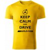 T-ričko Keep calm and drive AMG pánske tričko Farba trička: Trávová zelená, Farba potlače: Čierna, Veľkosť: XS