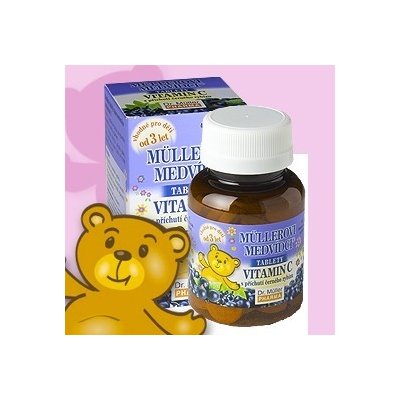 Mullerove medvedíky Vitamín C s príchuťou čiernej ríbezle 45tbl