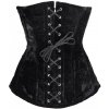 Battle Merchant Sametový korzet špičkové kvality, korzet pod prsa, černý