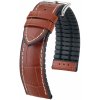 Kožený remienok Hirsch George L 0925128070-2, hnedý, teletina/prírodný kaučuk, dĺžka L, Quick Release 20 mm