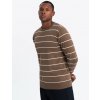 Ombre Clothing klasický pánsky sveter Nkeng hnedá
