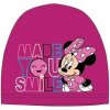 Setino Dievčenská jarná / jesenná čiapka Minnie Mouse Disney motív Made you smile Tmavo ružová