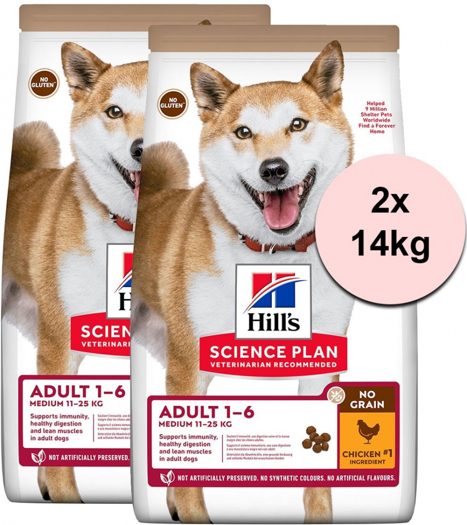 Hill’s Science Plan Adult Medium No Grain Chicken 2 x 14 kg