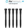 FixPremium - Organizér Káblov - Sťahovacia Páska - Set 10 kusov, čierna