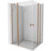 Mexen, Mexen Mist Duo výklopný sprchový kút 120 x 80 cm, transparentný, brúsená meď - 8A4-120-080-65-00