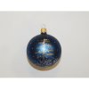 ONREX Vianočná ozdoba sklenená guľa modrá stromčeky pr. 8 cm