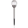 Solárna záhradná lampa s praskanou sklenenou guľou 10 cm, nerez, 2 LED
