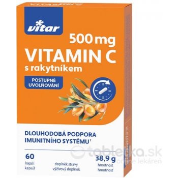 Vitar Vitamin C 500 mg +rakytník EKO 60 kapsúl