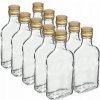 láhev placatka skleněná s uzávěrem 10ks 200 ml