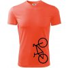 Bicykel na výšku - Pánske tričko Fantasy športové - S ( Neónová oranžová )