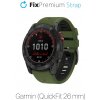 FixPremium - Dvojfarebný Silikónový Remienok pre Garmin (QuickFit 26mm), tmavozelený