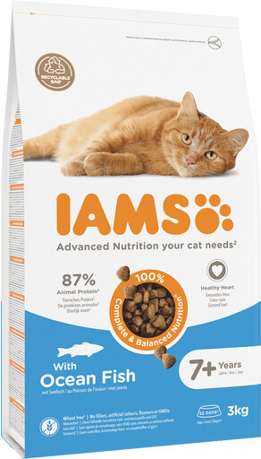 IAMS For Vitality Cat Senior Ocean Fish pre staršie mačky s morskými rybami 3 kg