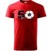 Futbal okrúhle narodeniny 50 - Klasické pánske tričko vyššej gramáže - M ( Červená )