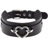 Kožený obojok Black Collar With Heart