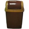 Kôš odpadkový, plastový, hranatý, s výklopným vekom, 12L, tmavohnedý