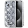 Karl Lagerfeld Liquid Glitter Monogram Gradient zadný kryt pre iPhone 15 White