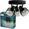 Stropné svetlo Reflektor Plafond 3x E14 LED Black Sleet Philips