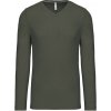KARIBAN VINTAGE V-NECK K358 / Pánske tričko s dlhým rukávom - dark khaki 4XL