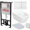 Alcadrain Set modulu do sádrokartonu, Geberit WC Selnova Square, sedátka a tlačítka FUN-WHITE, bílá 1 set